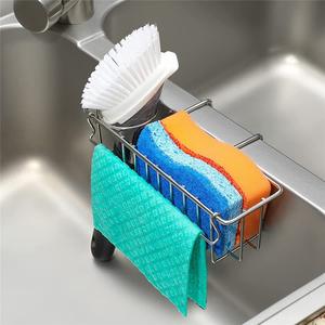 Panier de vidange moderne en acier inoxydable pour évier, support de rangement de cuisine étanche pour brosse, fil métallique, chiffon et éponge - Product Image 3