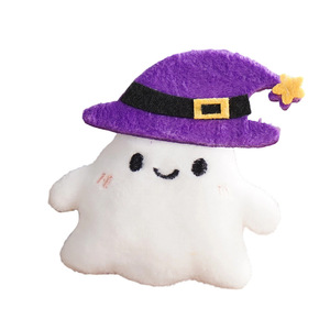 Porte-clés en peluche créatif motif citrouille démoniaque de dessin animé, breloque fantôme chauve-souris mignonne, jouet de 7 cm - Product Image 5
