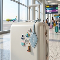 Breloques de valise en diamant tendance, porte-clés, accessoires de voyage, pendentif en PU, étiquette de bagage, ornements pour sacs à main