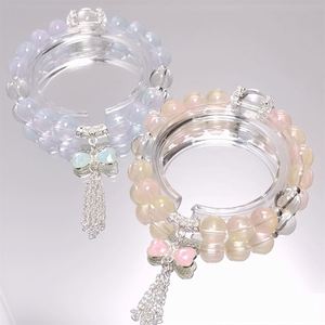 Pulsera de cuentas de cristal craquelado INS Fantasy Popcorn con dije de lazo, color degradado, para niñas y mujeres, pulseras de la amistad, regalo de joyería - Product Image 3