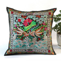 Housse de coussin brodée Style exotique, importé du maroc et inde, original, broderie, pour voiture, pour canapé, coussin