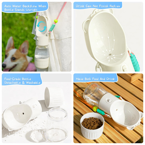 New Release Portable Travel Drinking Bottle Heat Resistance Water Bottle with Food Container for Dog <b>Cat</b> - Product Image 4