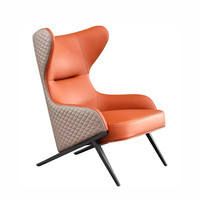 Fournisseur chinois Salon Fauteuil Armature En Métal de Fer Orange Hôtel Cuir Couvre