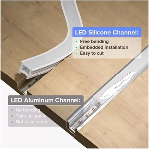 Thiết kế mới linh hoạt Silicone <span class=keywords><strong>LED</strong></span> hồ sơ ánh sáng uốn cong <span class=keywords><strong>LED</strong></span> kênh khuếch tán cho <span class=keywords><strong>LED</strong></span> tuyến tính ánh sáng trang trí chiếu sáng - Product Image 5