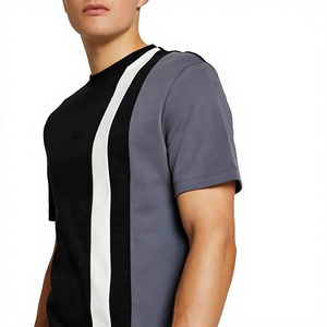 Ensemble de survêtement pour homme, t-shirt à manches courtes et short de couleur unie, col rond, en coton tricoté, décontracté, pour l'été, en vente - Product Image 5