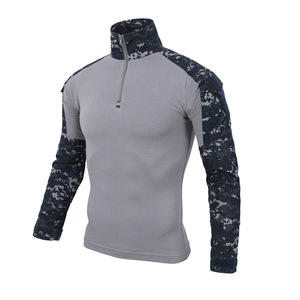 T-shirt à manches longues <span class=keywords><strong>camouflage</strong></span> pour <span class=keywords><strong>homme</strong></span> 100% coton respirant écologique col roulé <span class=keywords><strong>chasse</strong></span> en plein air équitation tactique - Product Image 5