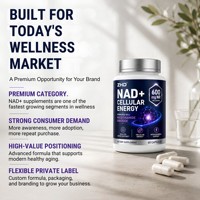Complément NAD+ à échantillonnage rapide OEM |   Échantillons en 3 à 7 jours |   Nicotinamide Riboside 600mg CoQ10 Antioxydant Énergie Cellulaire Marque Blanche