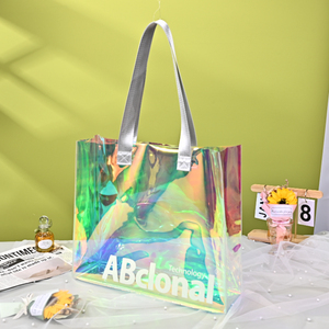 2024 <span class=keywords><strong>SILU</strong></span> GWSTD-2521 Individuelles Logo Mini PVC Einkaufstasche Bestseller Holographische Laser-Jelly Wasserdichte Schwarze Schultertasche Mode - Product Image 1