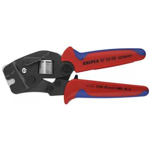 KNIPEX - 97 53 09 Alicates de engaste autoajustables para manguitos de extremo de alambre con carga frontal bruñida, mangos con multicomponente - Product Image 1