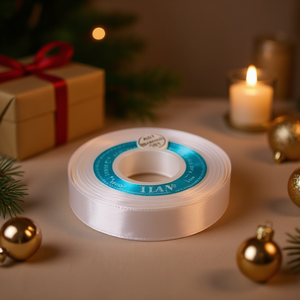 Nastro in Raso Iln 1.0cm 25Y Bianco per Decorazioni Regalo - Product Image 3