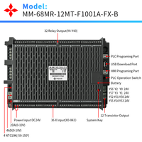 HMI PLC tout-en-un de 10 pouces, analogique intégré 4AD 2DA 0-10V et compteur haute vitesse, contrôle 2 axes et 4 températures, DC24V