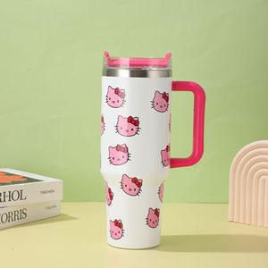 Hello Kitty Insulated Tumbler 40oz Stainless Steel With Handle Travel Mug For Outdoor Use - Product Image 3