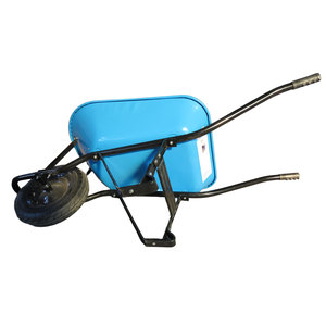 Brouette de chantier robuste WB7400 150 kg avec roue pneumatique 4.00-8, chariot de jardin avec plateau métallique thermolaqué - Product Image 4