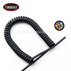 Câble d'alimentation industriel spiralé noir 10 conducteurs 3A 15x0,1mm, extensible jusqu'à 900mm, fil à ressort rétractable pour l'électronique - Product Image 2