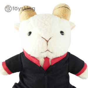 <span class=keywords><strong>Peluche</strong></span> personalizado <span class=keywords><strong>de</strong></span> fábrica, Animal blanco <span class=keywords><strong>de</strong></span> <span class=keywords><strong>peluche</strong></span>, <span class=keywords><strong>cabra</strong></span> rellena con uniforme y Logo - Product Image 4