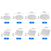 Lampe d'intérieur montée Plafond Maison LED Surface Ronde Carré Panneau Lumineux 6W 12W 18W 24W montage Film Plafond Led Panneau Lumineux