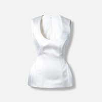 Nouvelle arrivée 2026 – Haut corset élégant sans manches en satin de haute qualité, coupe ajustée, pour soirée et bureau