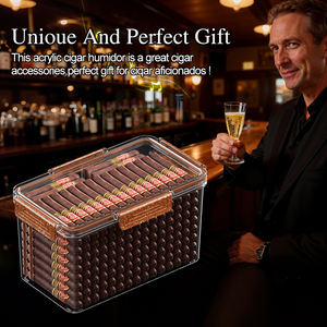 Scatola di sigari a umidità costante dorata Zhanggong sigillata organizzatore di sigari portatili di grande capacità - Product Image 5