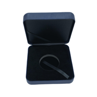 Boîte à monnaie en cuir ronde ou carrée personnalisée, doublure en velours, fente pour ruban, logo personnalisé, emballage cadeau commémoratif