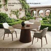 Mesa de Comedor Redonda Extensible de Madera Maciza con Diseño Moderno, Tamaño Estándar para Uso Doméstico y Hotelero