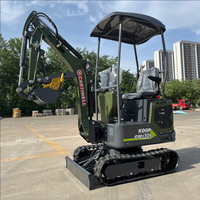 Mini-excavatrice hydraulique multifonctionnelle Cartiwell 1,2 tonne, compacte, haute efficacité, pour travaux agricoles et de construction