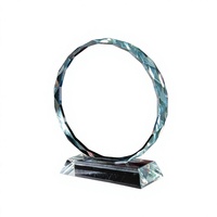 Trophées en verre cristal rond vierges écologiques en gros, médailles et plaques personnalisées avec logo gravé en 3D pour souvenirs