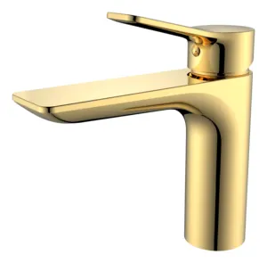 Grifo monomando para lavabo de baño, mezclador de oro rosa