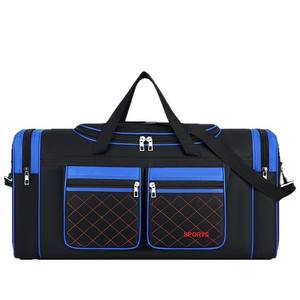 Bolsa de Viaje de Lona Oxford, Negra, Azul, Roja, con Patrón de Diamantes, Resistente al Agua, Bolsa Deportiva para Hombre, para Actividades al Aire Libre, RX-1744 - Product Image 1