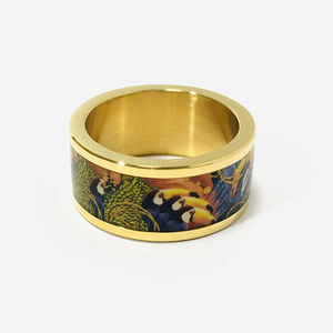 <strong>Golden</strong> Star Jewelry Wholesale Fashion Gold-plated Enamel Couple <strong>Ring</strong> for Part - Product Image 3
