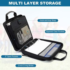 Carpeta Archivadora con Cierre de Cremallera BSCI de Muestra Gratuita, Anillas en O de 3 Pulgadas con Pestañas de 5 Colores, Carpeta Expandible con Correa para el Hombro y Asa - Product Image 4