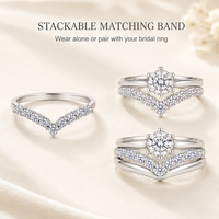 Bague de mariage en moissanite ajustée en argent sterling 925, alliance de mariée assortie, vente en gros