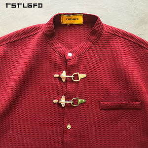 T-shirt pour homme avec logo personnalisé, de haute qualité, avec boucle de <span class=keywords><strong>pompier</strong></span>, fermoir à homard, couleur rétro bordeaux vieilli - Product Image 4