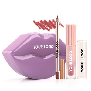 Set di Rossetti <span class=keywords><strong>3</strong></span> in 1 con Logo Personalizzabile: Matita per Labbra, Balsamo Labbra e Lucidalabbra Naturale Vegano Impermeabile - Product Image 2