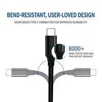 Câble USB4 Type C vers Type C 240W Charge rapide Transfert de données 40 Gbps Sortie vidéo 8K 60Hz Câble de chargeur PD tressé