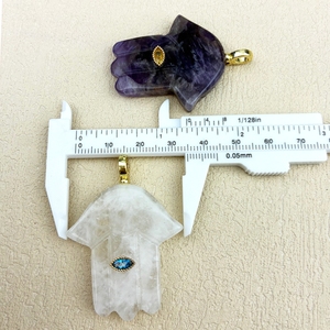 Novedad: Joyería Curativa, Colgante de Cristal con Zirconia Chapado <span class=keywords><strong>en</strong></span> Oro de 18K, Mano de <span class=keywords><strong>Fátima</strong></span> Hamsa y Ojo Turco, Collar DIY para Hombres y Mujeres, Regalo - Product Image 4