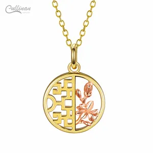 Colar personalizado de prata esterlina 925, joia de alta qualidade com pingente de flor magnólia, colar banhado a ouro 14k para mulheres