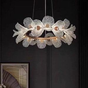 Lámpara de araña floral de lujo de estilo francés color crema para dormitorio, lámpara para comedor, cálida y romántica para el hogar nuevo. - Product Image 2