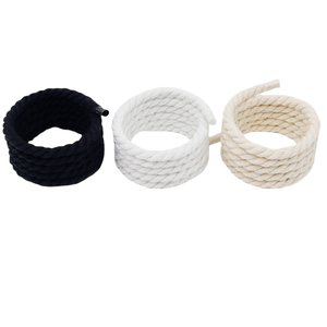 Tresse en coton naturel 100% personnalisée 3 brins 7mm lacets torsadés épais super épais au design plat pour chaussures décontractées - Product Image 3