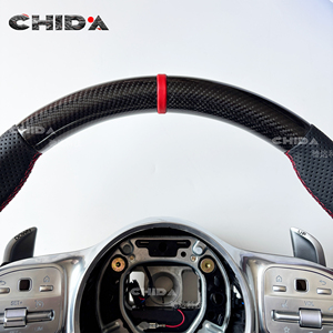 Volante de Cuero Perforado y Fibra de Carbono Personalizado, Apto para <span class=keywords><strong>Mercedes</strong></span> <span class=keywords><strong>Benz</strong></span> W204, W205, W213, W219, A45, E63, <span class=keywords><strong>GLE</strong></span>, GLS, C63, E63, S63, G63 - Product Image 2