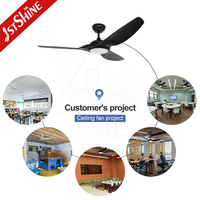 Ventilateur de plafond intelligent 1stshine avec lumière LED, design moderne, efficace et sûr, commande à distance, directement de l'usine
