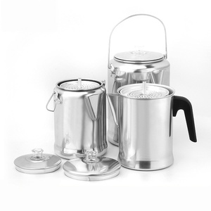 Camping American style coffee pot, outdoor aluminum coffee pot, coffee extraction drip pot, 20 <b>cup</b> <b>steaming</b> coffee pot - Product Image 1