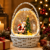 Panier de cadeaux de Noël promotionnel, globe à neige, lanternes de Noël, matériau ABS, lumières LED