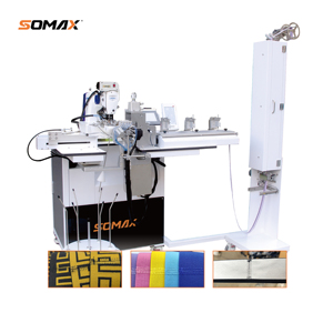 Machine à coudre industrielle automatique SOMAX SM-13BU pour l'épissage et la surpiqûre de bandes élastiques, alimentation et jonction entièrement automatiques pour l'habillement - Product Image 3