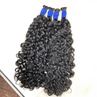 Cabello Indio Virgen Ondulado para Trenzas, Cabello Humano 100% Natural sin Procesar, Trenzas Boho, Doble Trama a Máquina
