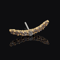 Bijoux de Piercing en métal 14K sans fil 7 CZ, ligne incurvée pavée, haut de gamme