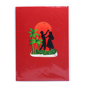 Invitations de mariage 3D laser faites à la main de luxe, cartes de vœux rectangulaires en papier, rouge doré, Saint-Valentin, anniversaire, anniversaire de mariage - Product Image 4