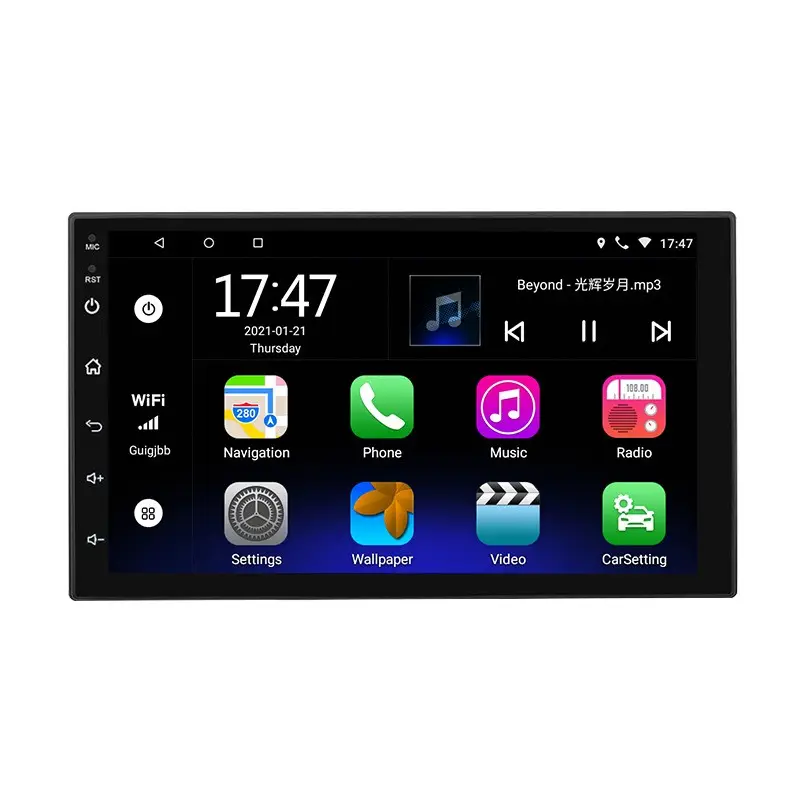 Layar mobil 2 DIN 7 ", Radio mobil Android 9.0 navigasi GPS layar mobil untuk Apple Carplay & Android Auto FM Radio Multimedia BT Mirror link