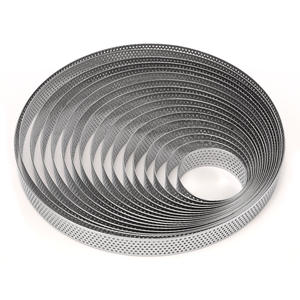 Cercle à <span class=keywords><strong>tarte</strong></span> <span class=keywords><strong>perforé</strong></span> en acier inoxydable 430, <span class=keywords><strong>moule</strong></span> à <span class=keywords><strong>tarte</strong></span> rond, <span class=keywords><strong>moule</strong></span> à pâtisserie, <span class=keywords><strong>moule</strong></span> à gâteau français, plusieurs tailles, cercle à mousse - Product Image 5