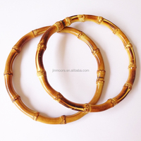 Pegangan Tas Tangan Dompet Bambu Diameter Dalam 4 Inci Bulat untuk Aksesori Tas