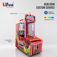 LIFUN Machine de jeu d'arcade de lancer de balles, thème Carnaval Amusant Anglais, à monnayeur, avec cible Clown et jeu de rédemption de billets